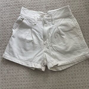 Women's White High-Waisted Shorts